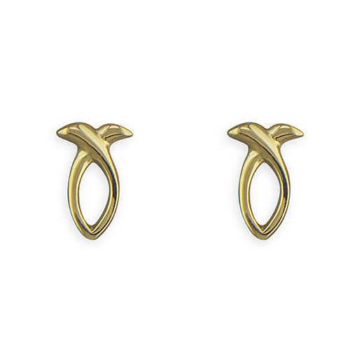 Gold Plated Fish Stud Earrings - The Christian Gift Company