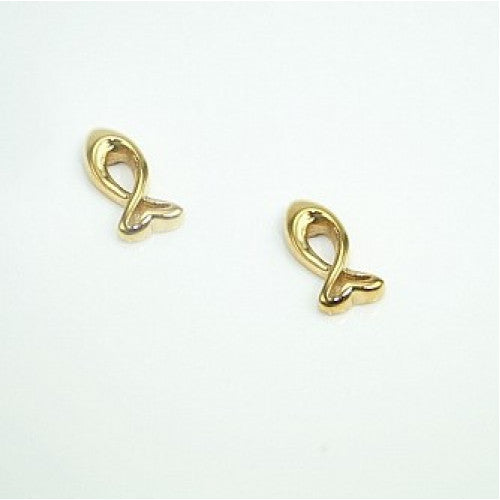 Gold Plated Ichthus Fish Stud Earrings - The Christian Gift Company