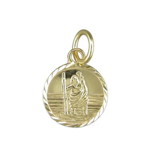 Solid Gold Saint Christopher Necklace - The Christian Gift Company