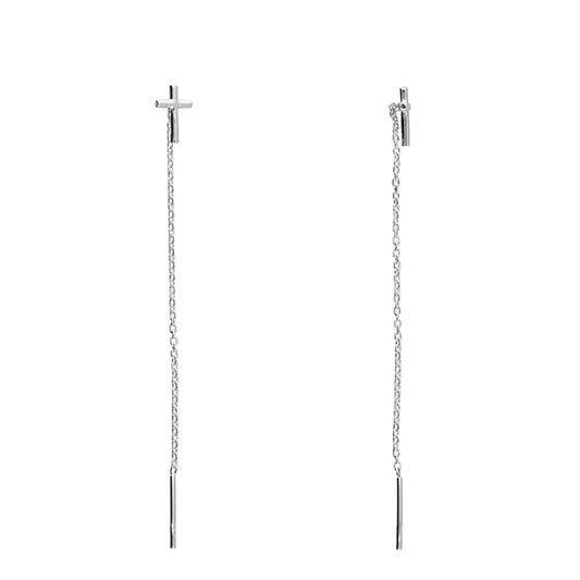Sterling Silver Pull Through Earrings - The Christian Gift Company
