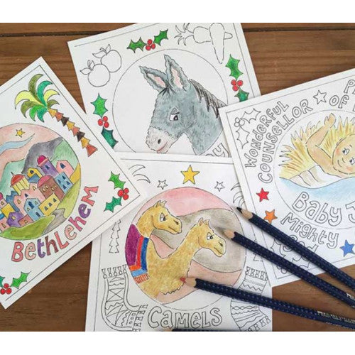 Hannah Dunnett Christmas Colouring Cards - The Christian Gift Company