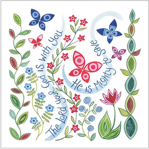 Hannah Dunnett Square Notecards Delight / God Is With You - The Christian Gift Company