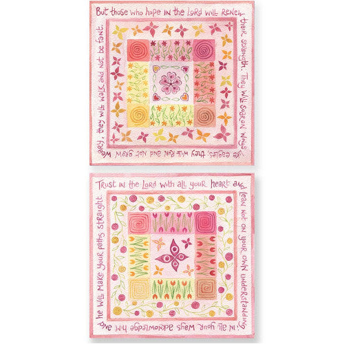 Hannah Dunnett Square Notecards: Hope In The Lord / Trust In The Lord - The Christian Gift Company