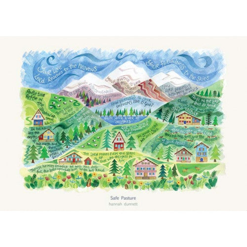 Hannah Dunnett Safe Pasture Greetings Card - The Christian Gift Company