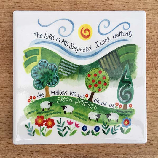 Hannah Dunnett Coaster - The Lord Is My Shepherd - The Christian Gift Company
