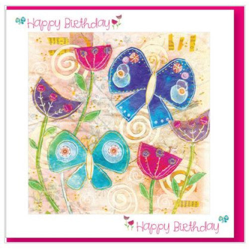 Happy Birthday Card Butterflies With Bible Verse - The Christian Gift Company