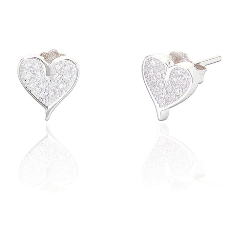 Heart Shaped Diamante Earrings - The Christian Gift Company