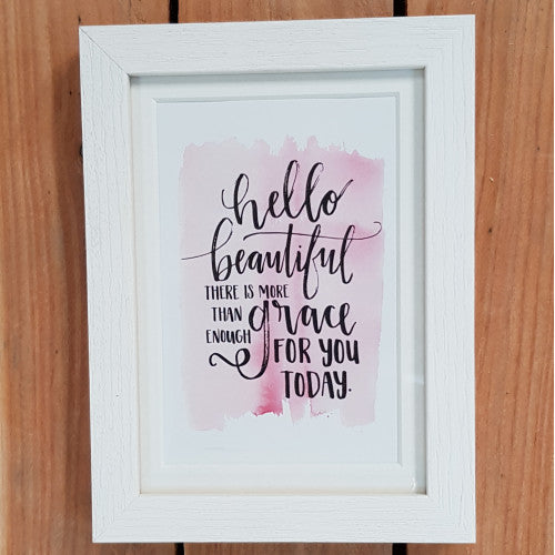 Hello Beautiful Framed Print - The Christian Gift Company