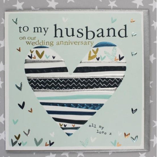 Husband Wedding Anniversary Heart Card - The Christian Gift Company