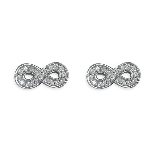 Infinity Earrings With Cubic Zirconia - The Christian Gift Company