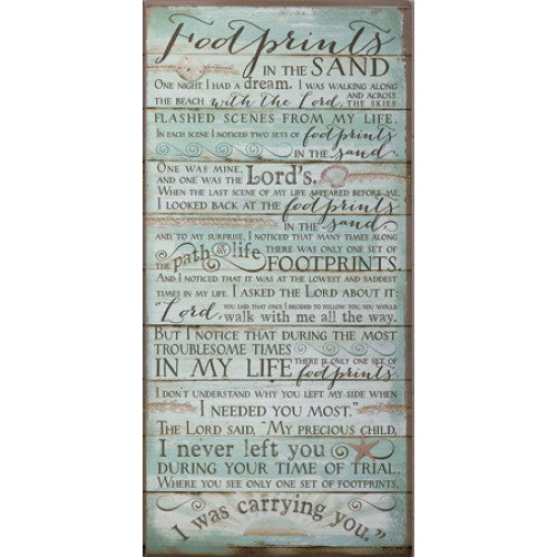 Large Footprints Box Plaque - The Christian Gift Company
