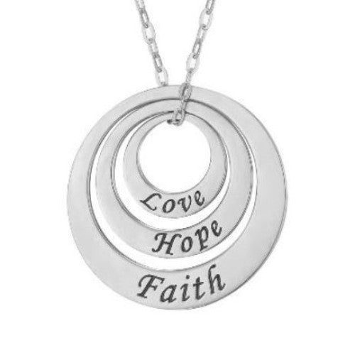 Love Hope Faith Circles Necklace - The Christian Gift Company
