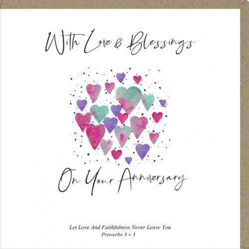 With Love And Blessings On Your Anniversary Card - The Christian Gift Company