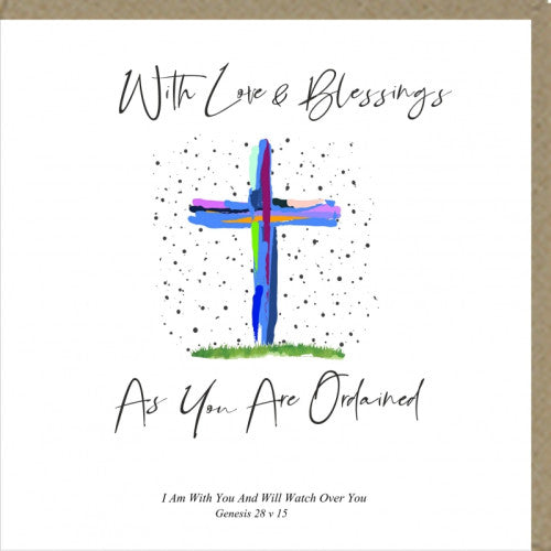 With Love and Blessings As You Are Ordained Greetings Card - The Christian Gift Company