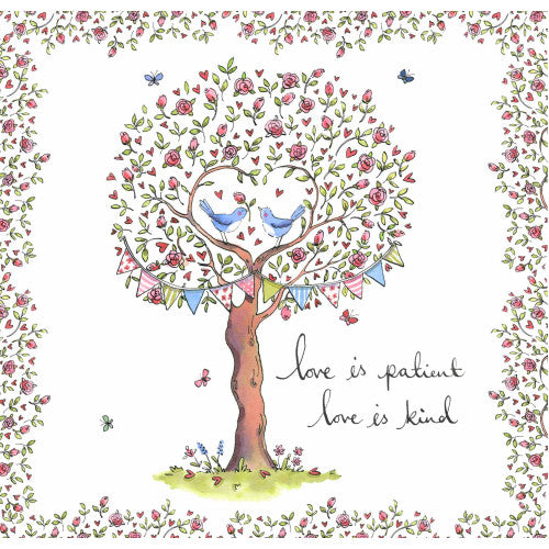 Love Is Patient Rose Tree Card - The Christian Gift Company