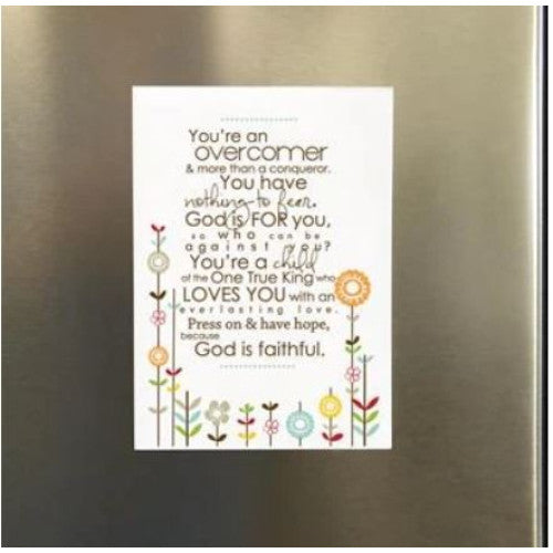 Magnet Overcomer Flowers - The Christian Gift Company