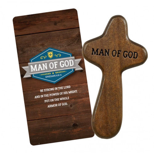 Man Of God Holding Cross And Card - The Christian Gift Company