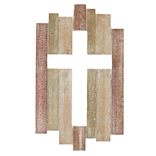 Large Plank Cross Wall Art Plaque - The Christian Gift Company
