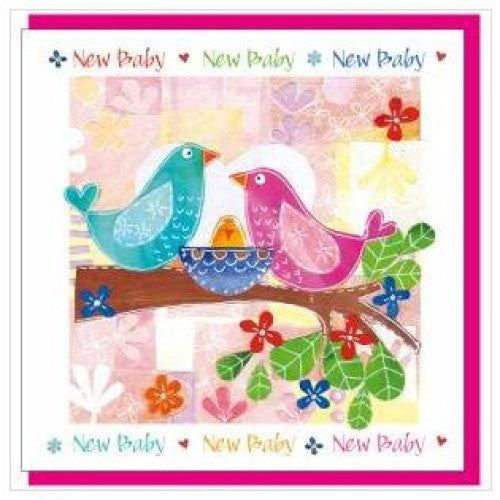 New Baby Card with Birds - No Verse - The Christian Gift Company