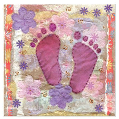 Pink Baby Feet Small Card - The Christian Gift Company