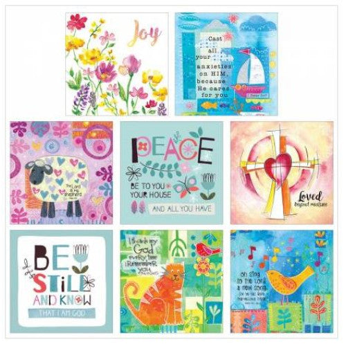 Pack Of 8 Mixed Notelets Joy - The Christian Gift Company