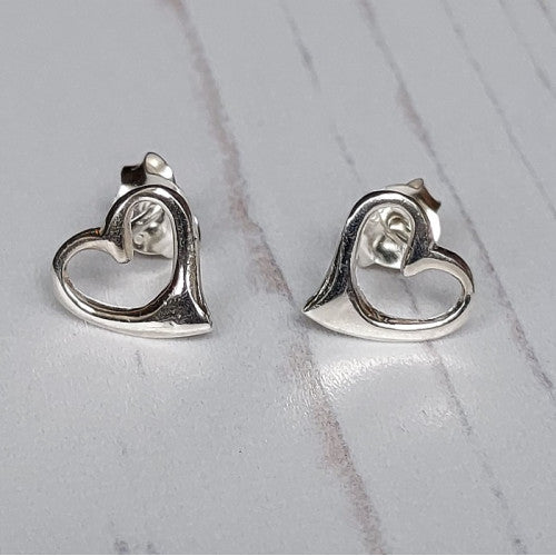 Silver Heart Outline Earrings - The Christian Gift Company