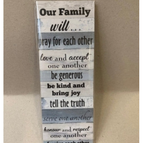 Our Family Will Hinged Plaque - The Christian Gift Company