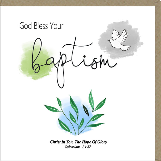 God Bless Your Baptism Greetings Card - The Christian Gift Company