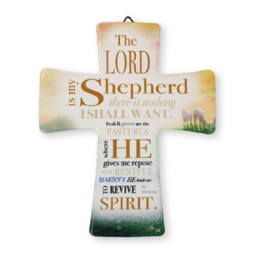 Porcelain Cross - The Lord Is My Shepherd - The Christian Gift Company