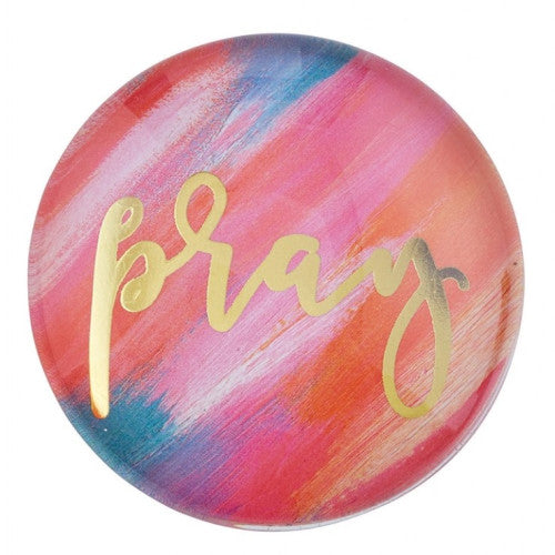 Magnanimous Round Glass Magnet Pray - The Christian Gift Company