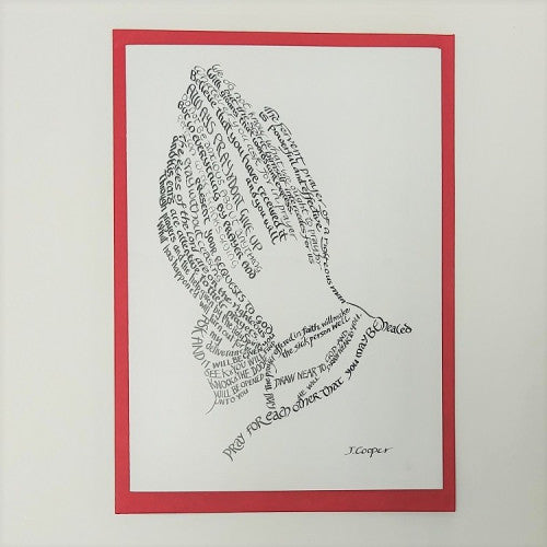 Praying Hands Calligraphy Card A5 - The Christian Gift Company