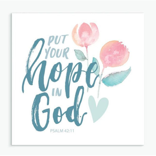 Put Your Hope In God Square Greetings Card - The Christian Gift Company