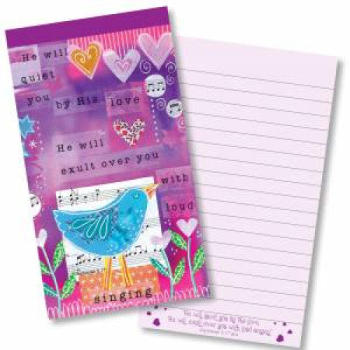He Will Quiet You With His Love Jotter Pad - The Christian Gift Company