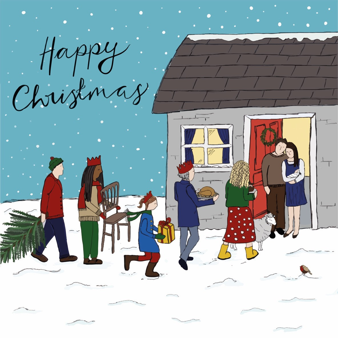 Happy Christmas Dinner (pack of 10 Christmas cards)