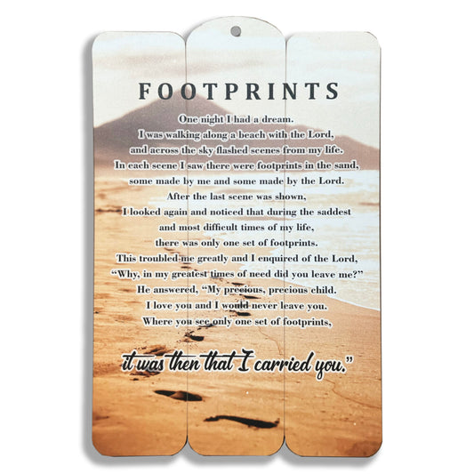 Wooden Plaque – Footprints - The Christian Gift Company