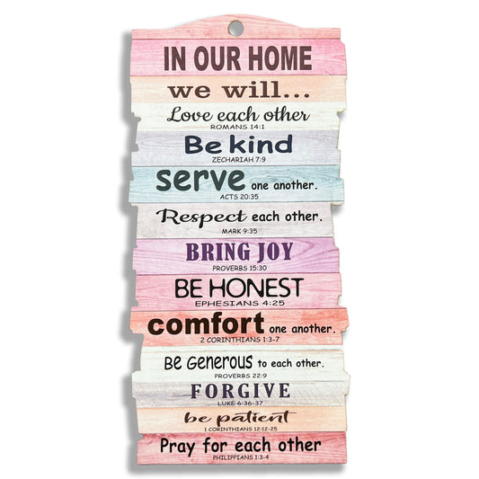 Stacked Plaque – In our home we will… - The Christian Gift Company