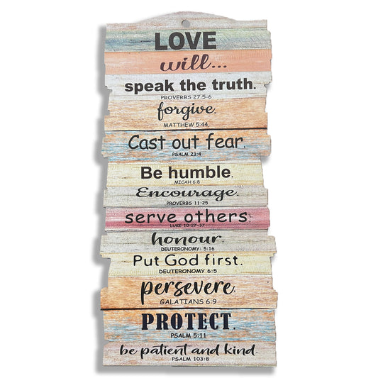 Stacked Plaque – Love will… - The Christian Gift Company