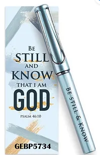 Be Still And Know Gel Pen & Bookmark - The Christian Gift Company
