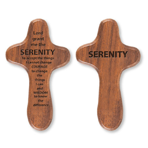 Serenity Walnut Holding Cross - The Christian Gift Company