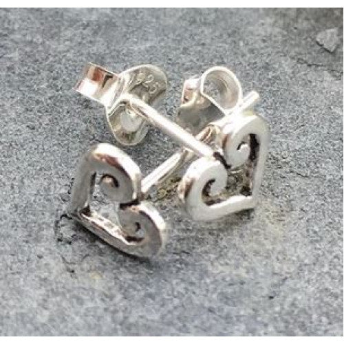 Silver Heart Scroll Earrings - The Christian Gift Company