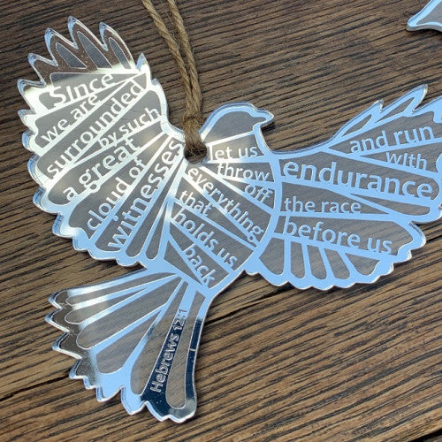 Since We Are Surrounded Silver Acrylic Bird - The Christian Gift Company