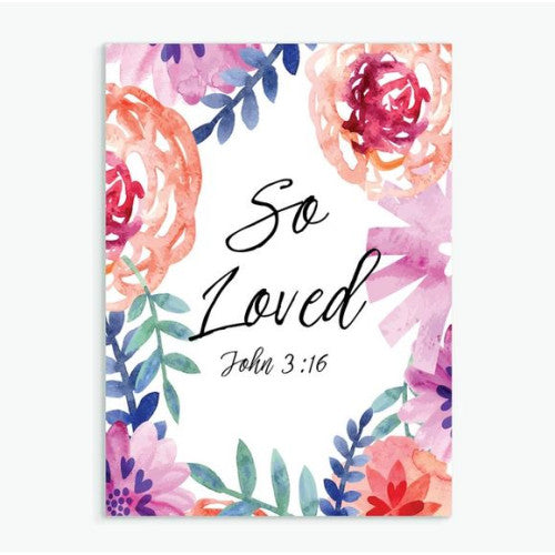 So Loved Floral A5 Print - The Christian Gift Company