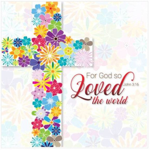 So Loved Flower Cross Easter Cards Pack (5) - The Christian Gift Company