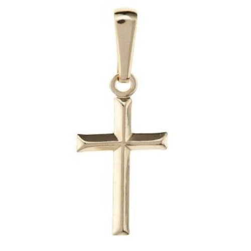 Mens small gold cross on sale necklace