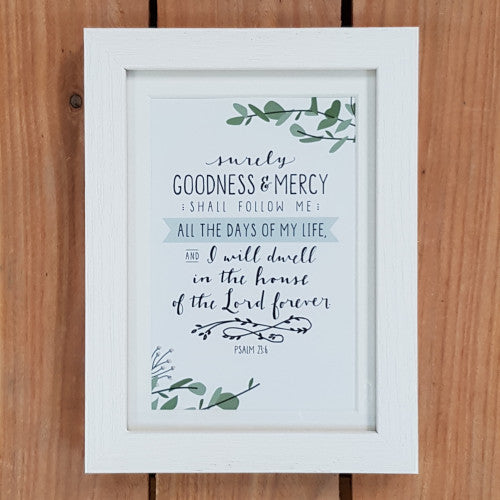 Framed Print Surely Goodness And Mercy - The Christian Gift Company