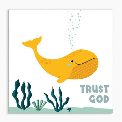 Trust God Whale Nursery Framed Print - The Christian Gift Company