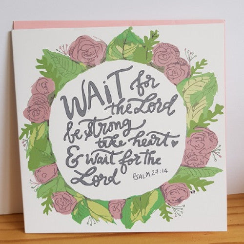 Wait for the Lord Square Greetings Card - The Christian Gift Company