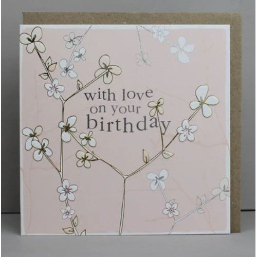 With Love On Your Birthday Blossom Greetings Card - The Christian Gift Company