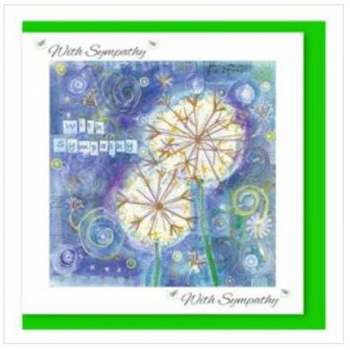 Sympathy Card - Blue Seed Heads With Bible Verse - The Christian Gift Company