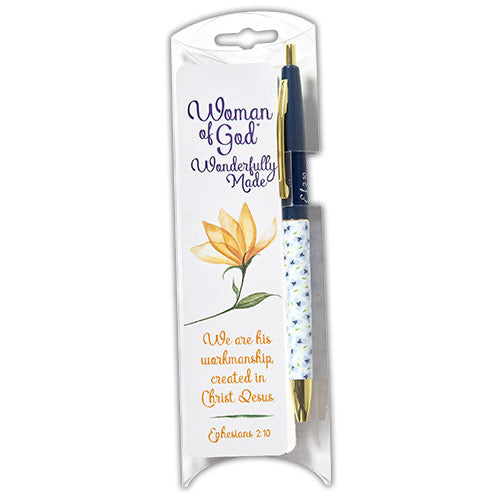 Woman Of God Wonderfully Made Pen And Bookmark Set - The Christian Gift Company